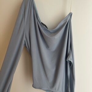 Off-Shoulder Blue Top